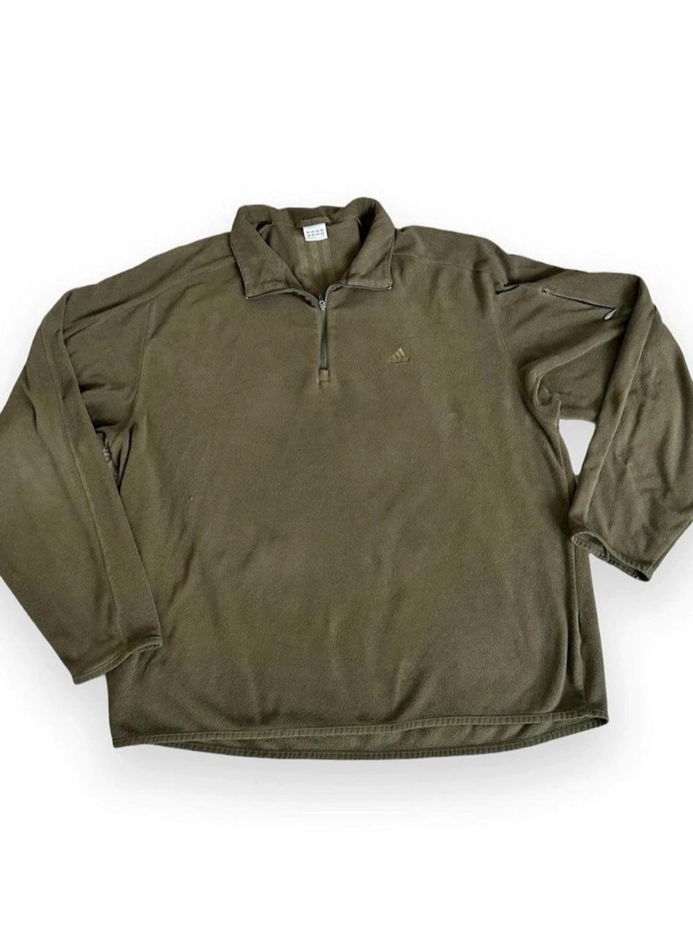 Vintage Adidas 1/4 Zip Fleece Pullover Jacket Green Men's XXL